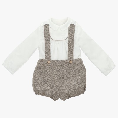 Conjunto menino castanho