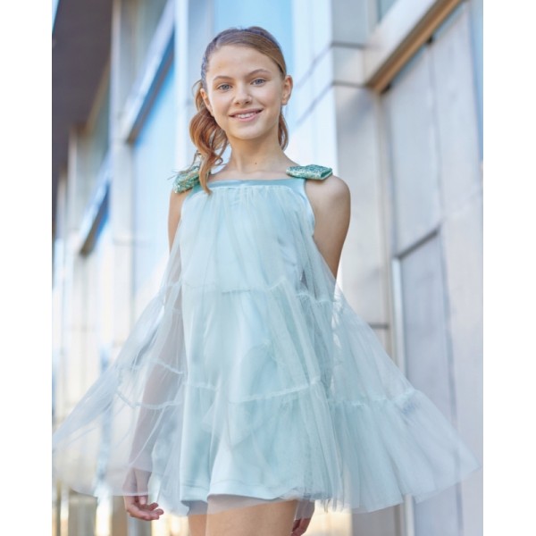 Vestido c/ alsas brilhantes 