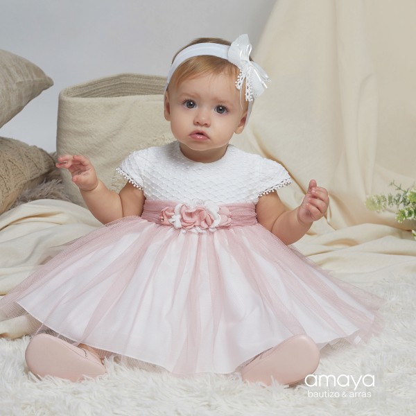 Vestido c/ flores no cinto  