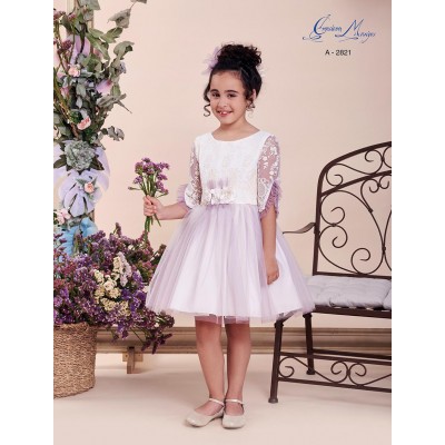 Vestido C/ renda tule e...