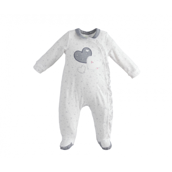 Babygrow Manga Cumprida Corações 