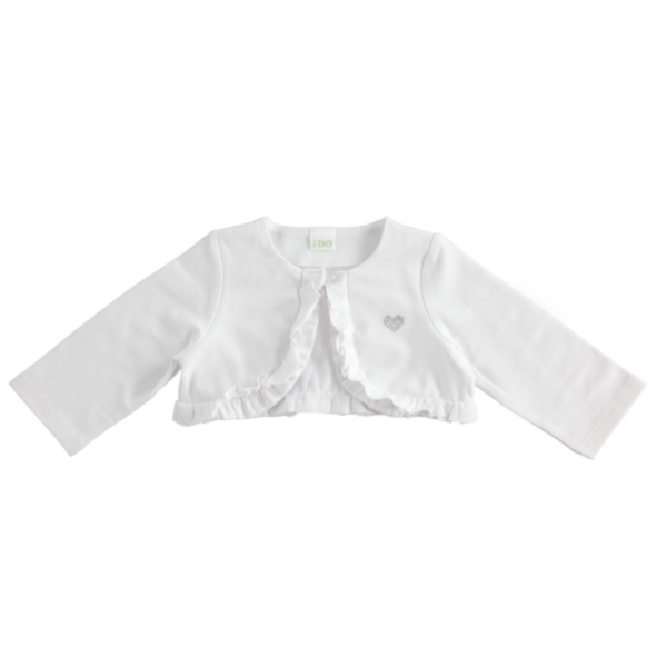 Bolero branco com aplique em coração