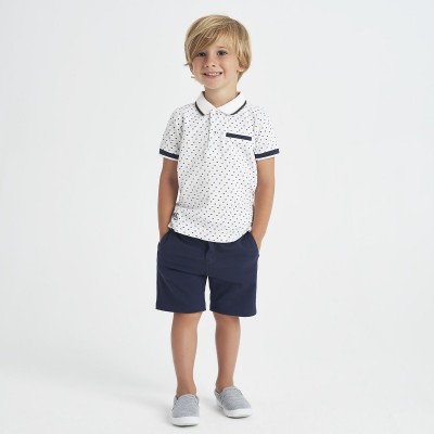 Polo menino branco e amarelo