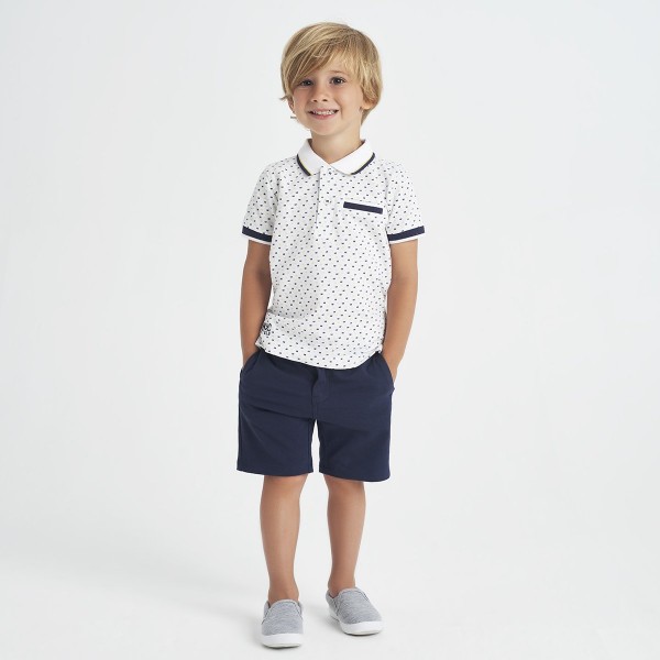 Polo menino branco e amarelo