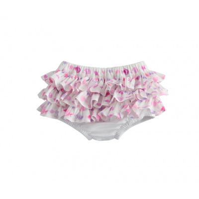 Calção com folhos rosa