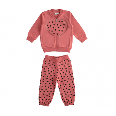 Conjunto Coração e bolinhas 