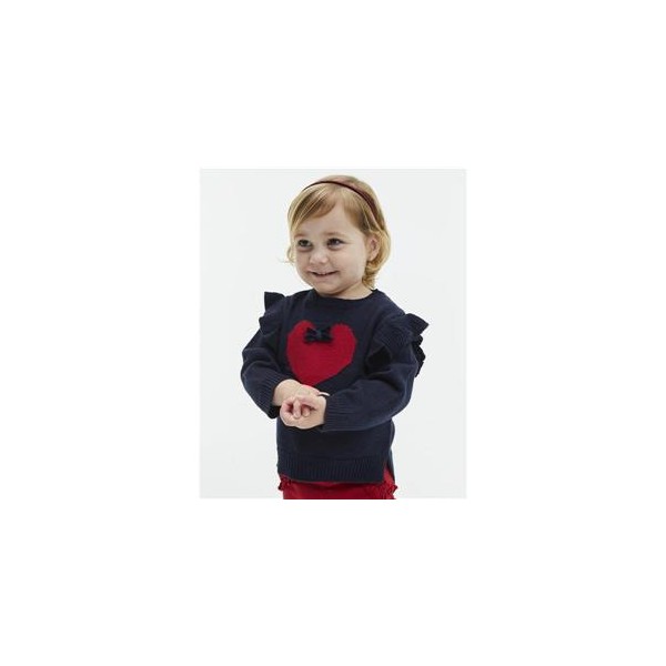 Camisola de malha c/ coração e laço