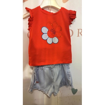 Conjunto T-shirt flor e...